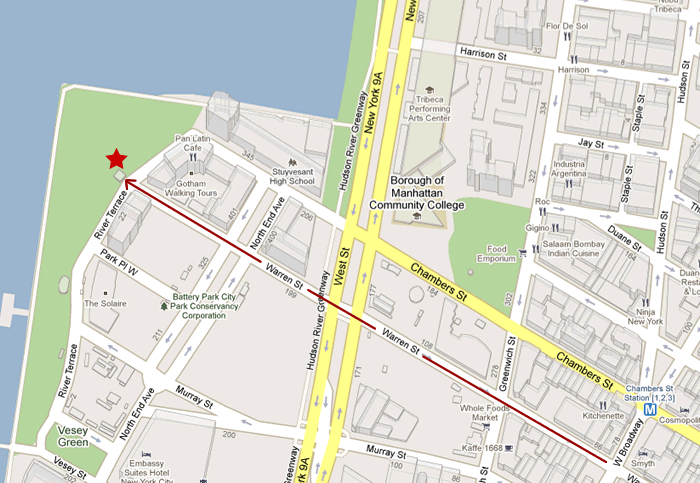 Battery Park City Yoga Map